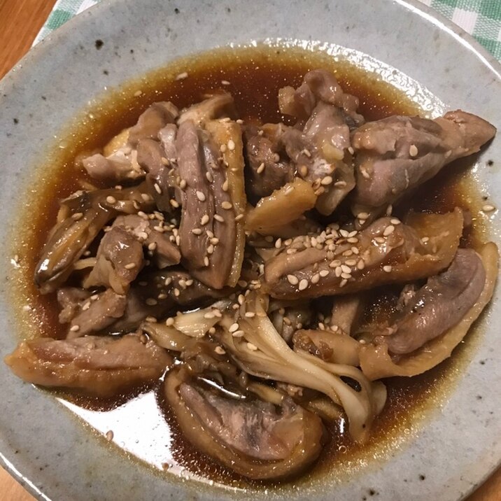 親鶏と舞茸の焼肉のたれ炒め